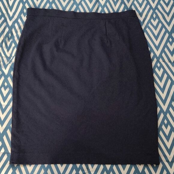 Maurices Navy Blue Pull On Stretch Knit Midi Pencil Skirt Size Large - Picture 5 of 10